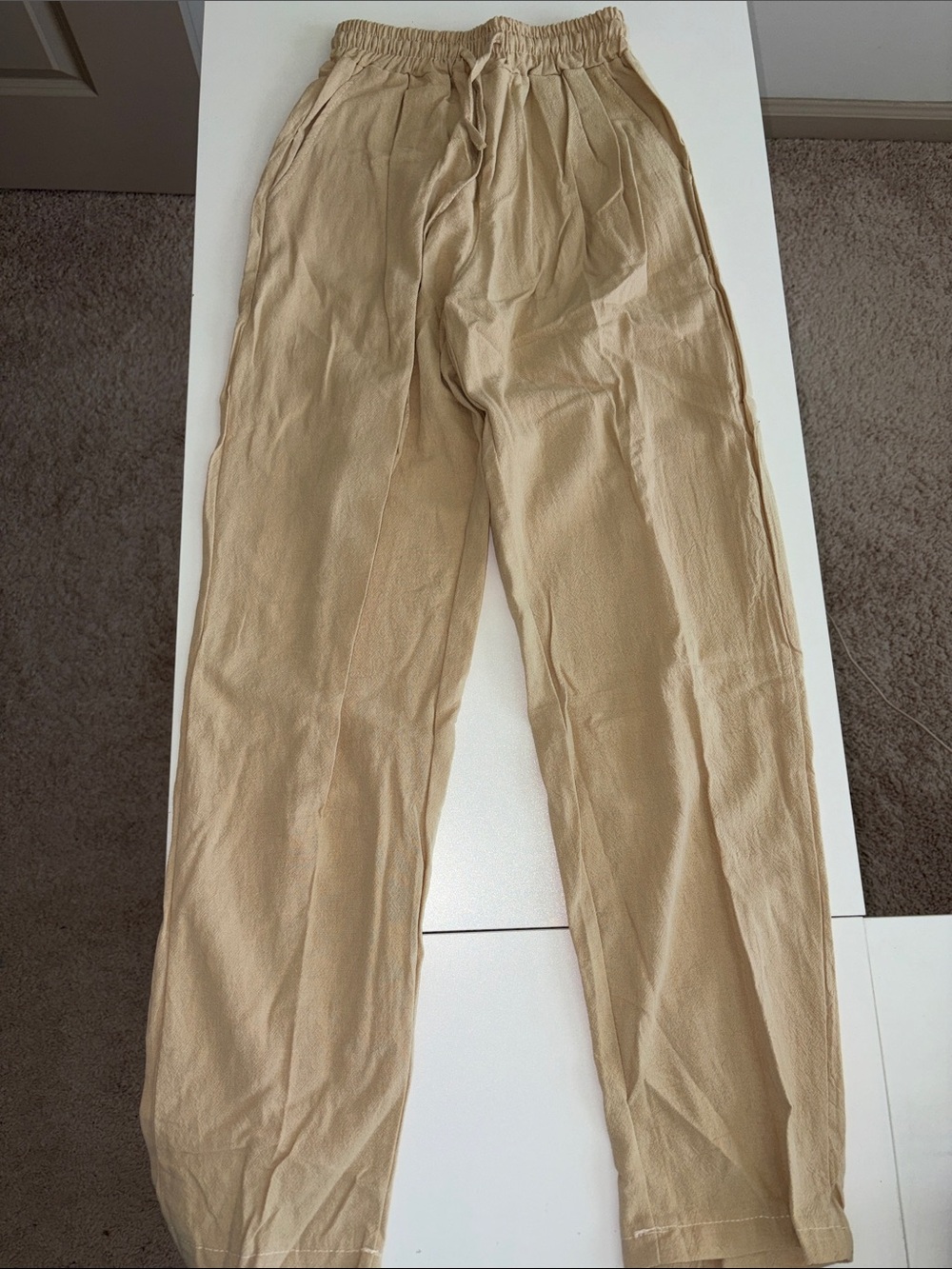 Khaki linen look pants never worn